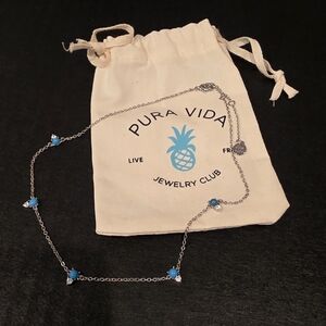 Pura Vida Silver and Blue Necklace